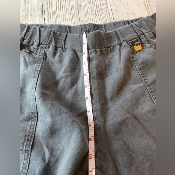 Ellen Tracey 100% Linen Crop CapriPants  Gray Pull On with Pockets size M - Picture 9 of 14